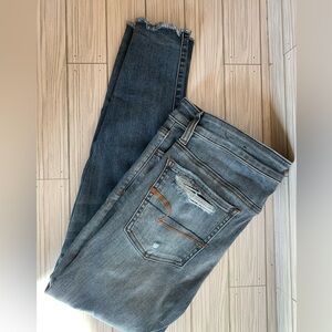 American eagle AEO denim cafe super super stretch skinny Denim Jeans raw hem